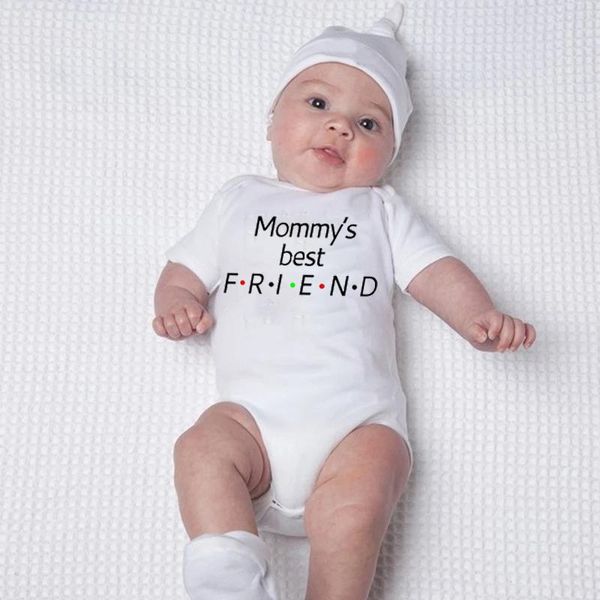 

rompers mommy's friend letter print baby bodysuits born boys girls one-pieces clothes onesie ropa jumpsuit, Blue