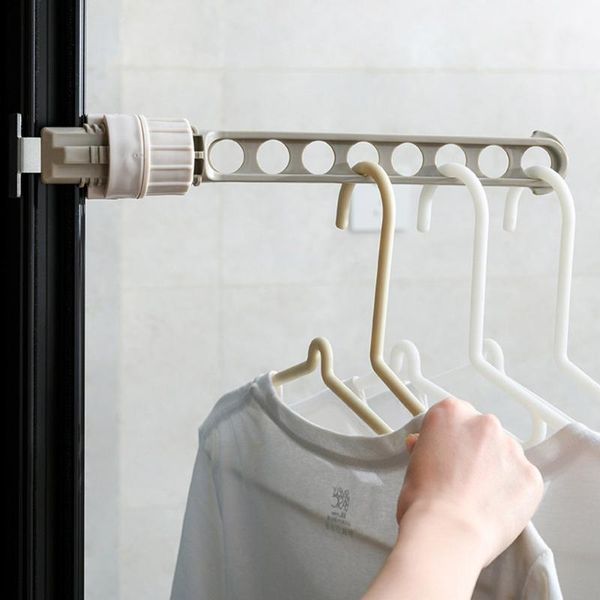 

hangers & racks 8 hole for clothes window frame clip drying rack balcony hanging rod rail no drilling laundry dryer outdoor hang