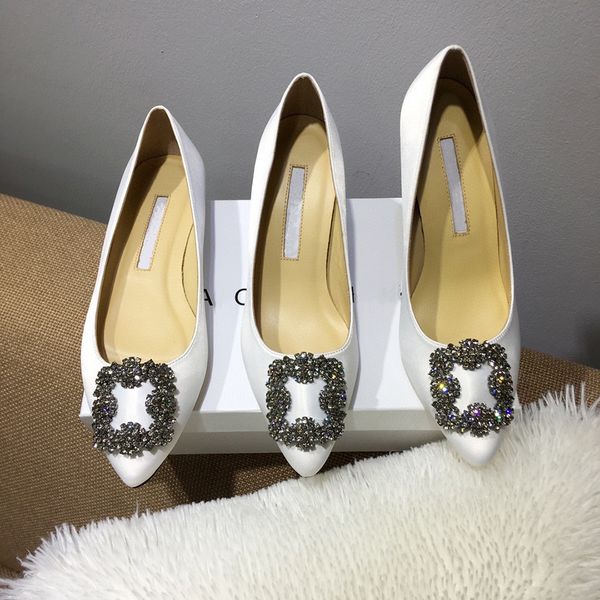 

designer luxury 2021 women's shoes high heels pointed toes 3cm wedding dress naked black shine sizes 35-42