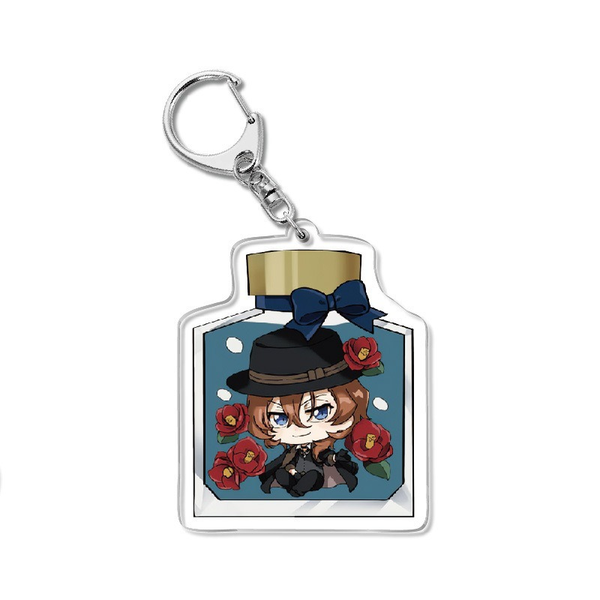 

anime bungo stray dogs keychain women acrylic cartoon funny key ring pendents kids nakajima atsushi key chains jewelry breloczek, Slivery;golden