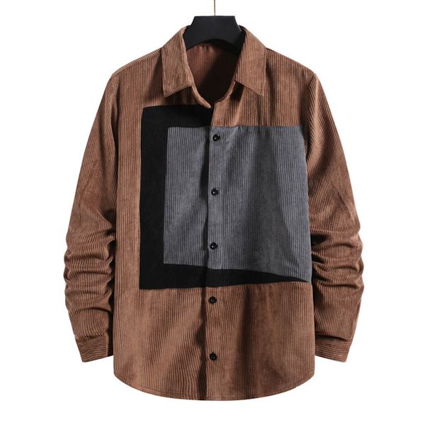 

shirts men's fashion autumn/winter warm jacket corduroy shirt button long sleeve casual plus size shirt streetwear, White;black