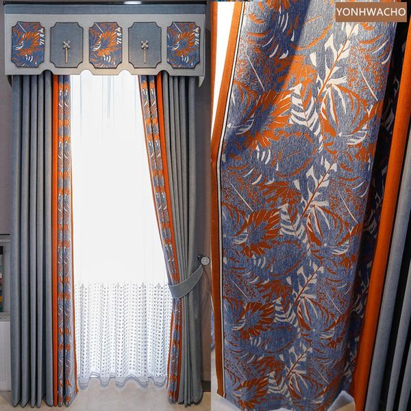 

curtain & drapes custom american shading living room bedroom chenille stitching grey cloth blackout valance tulle drape c828