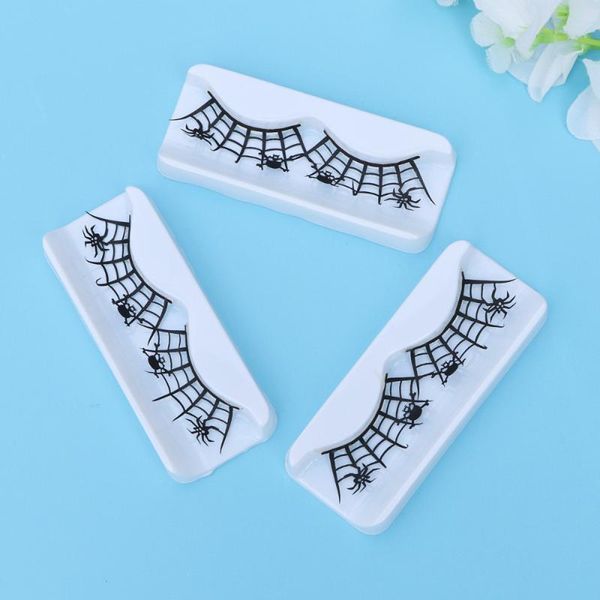 

false eyelashes 3 pair of spider fake web makeup art extension for performance carnival