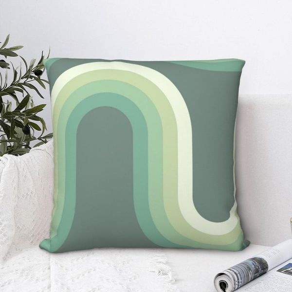 

pillow case 70s pattern waves old soft green square pillowcase cushion cover comfort polyester throw home