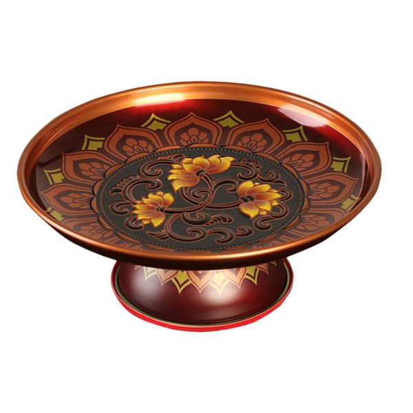 

dishes & plates 1pc dried fruit plate hall tray creative temple (dark red)