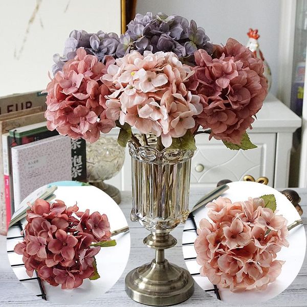 

artificial flowers hydrangea branch home wedding decor autum silk plastic flower fake flower party room decoration