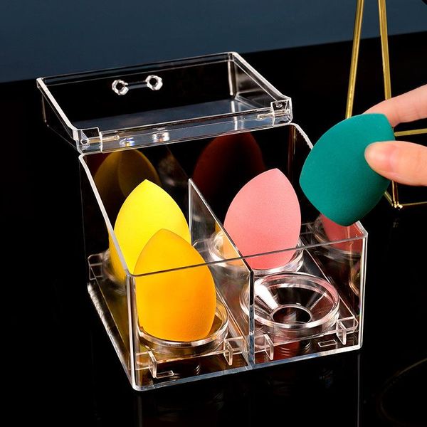 

Dustproof Makeup Sponge Storage Box Cosmetic Puff Holder Lipstick Cotton Swabs Cleansing Pad Organizer Case Sponges, Applicators