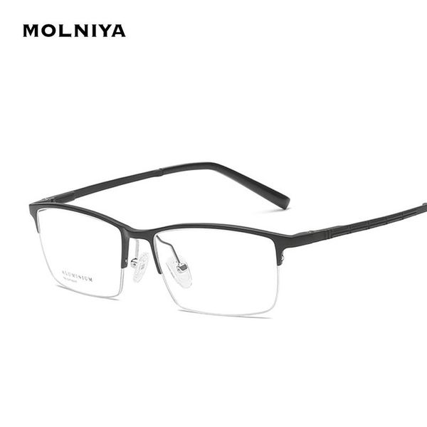 

fashion sunglasses frames men business glasses frame male rectangle half-frame eyewear ultralight eye myopia prescription eyeglasses, Black