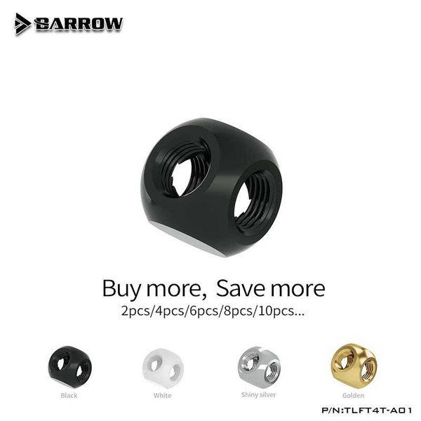 

barrow tlft4t-a01,black/white/silver/gold 4-way cubic fitting adapter,g1/4 for water cooler pc fans & coolings