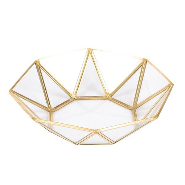 

kitchen storage & organization nordic style brass + glass geometry baskets box simplicity home organizer for jewelry necklace dessert plate