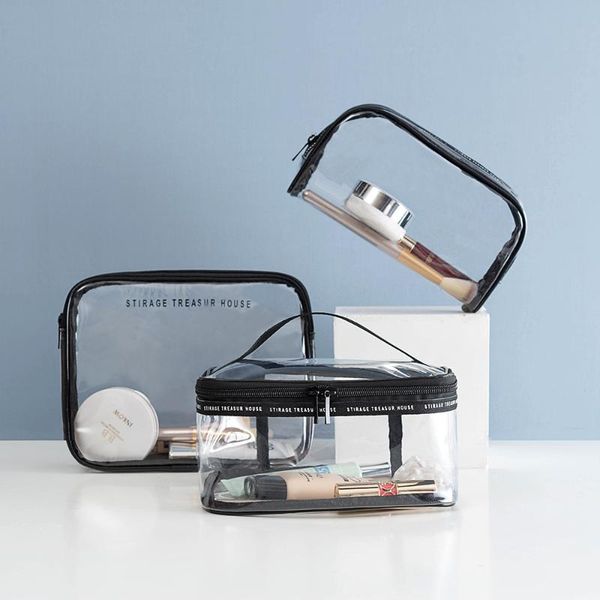 

storage bags 1 pcs tpu plastic transparent makeup bag portable multifunctional cosmetic organizer case water proof travel washbag