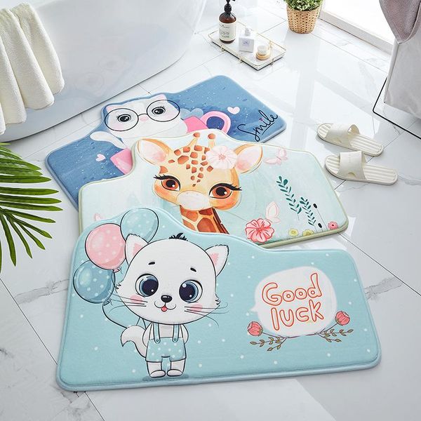 

cartoon memory sponge slow rebound bathroom water-absorbing non-slip carpet mat thick door living room foot pad bath mats