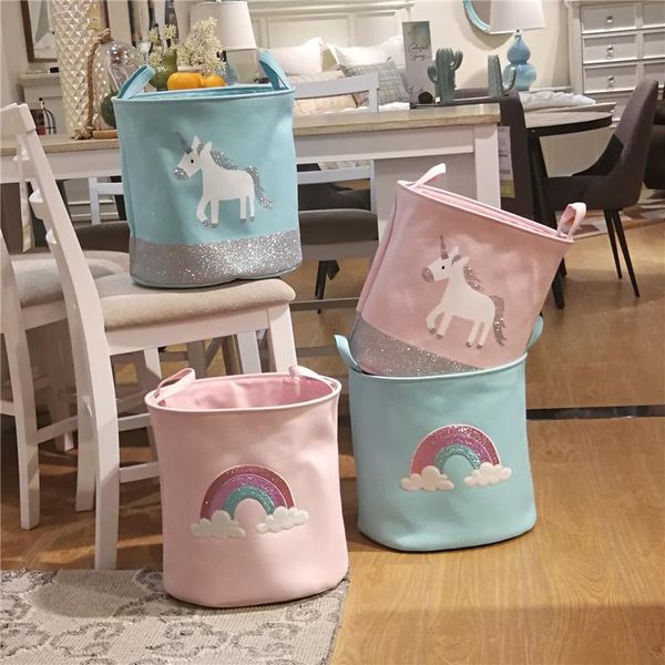 

storage baskets colourful rainbow laundry basket baby kid toy barrel dirty clothes bucket toys organizer for girl
