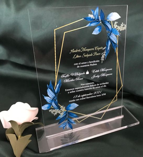 

greeting cards acrylic wedding invitation,custom 10pcs invitations,acrylic menu with base,dec,sweet 15th birthday invitations
