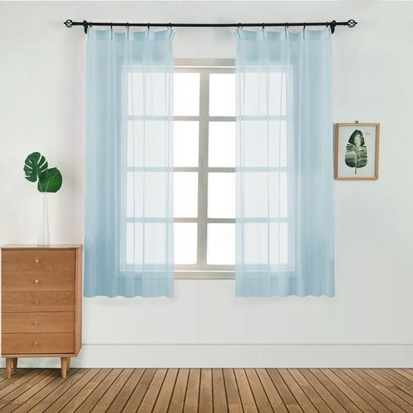 

blinds 1pc 100x130 bedroom modern window tulle curtain panel voile shades french rope plain built-in white