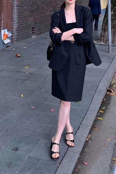 

slippers you'll see simple retro france elegant crutches leather sandals woman shoes women slippers r3l6, Black