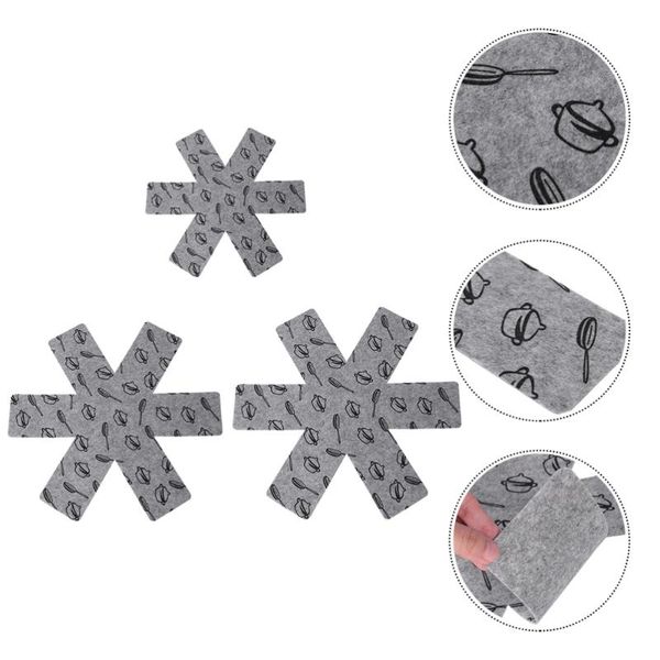 

mats & pads 1 bag 15pcs pot and pan protectors cookware heat-proof (grey)