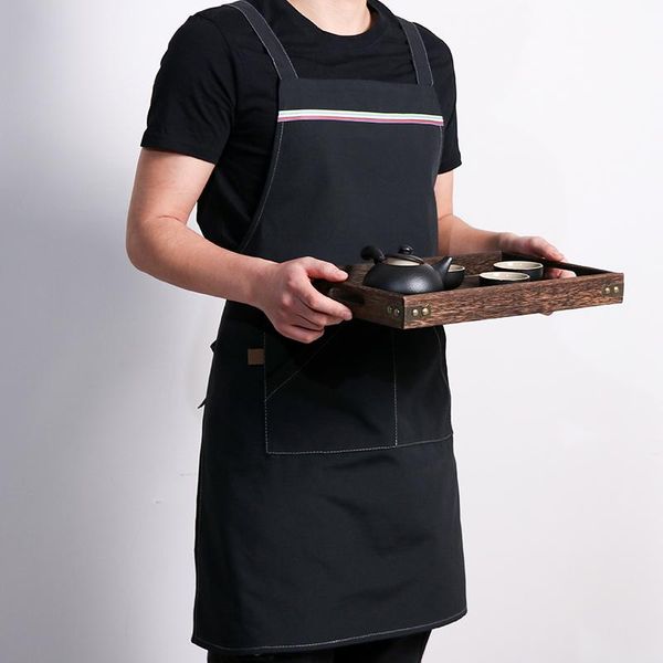 

apron custom work clothes logo printing el dining kitchen cotton waterproof women fashion customized convenience store aprons