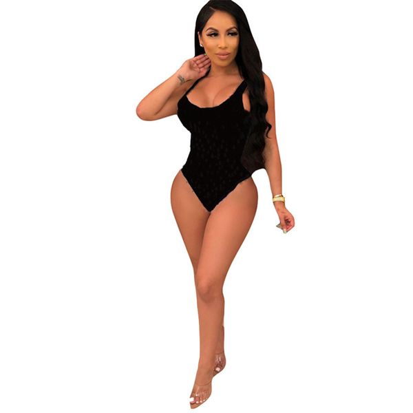 

plus size women swimwear bikini jumpsuits letter print bathing suits summer clothing low collar sleeveless swim rompers 4927, White;black