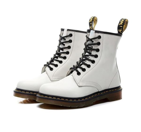 

boots genuine leather for men/women 8-eye lace-up unmotorcycle ankle shoes, Black