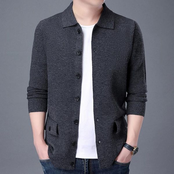 

men's sweaters sweater fashion knitted brand 2021 lapel autum cardigan vintage winter men casual woolen coats jacket man clothes, White;black