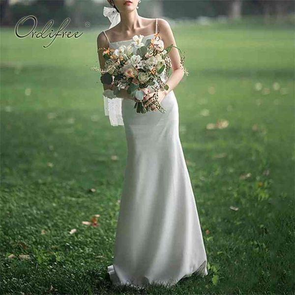 

summer women maxi mermaid dress spaghetti strap white satin long party 210513, Black;gray