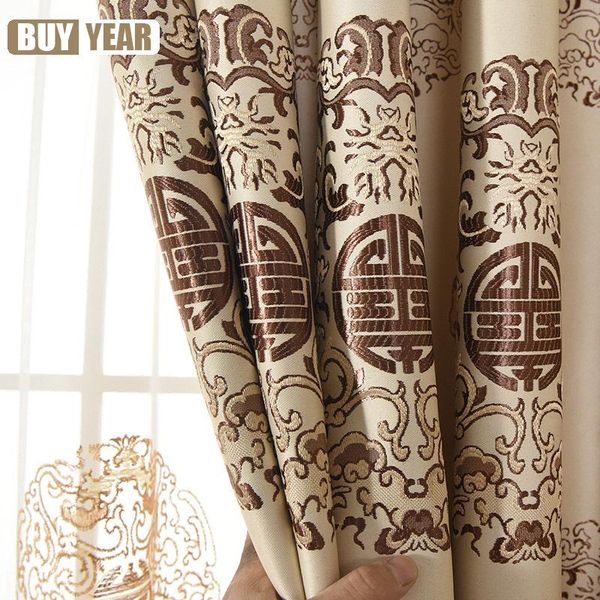 

curtain & drapes chinese style high-end printing curtains thickening blackout for bedroom living room finished product customization