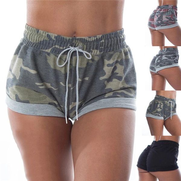 

women's shorts gaoke women short summer fashion casual drawstring waist camo trousers polyester lady, White;black