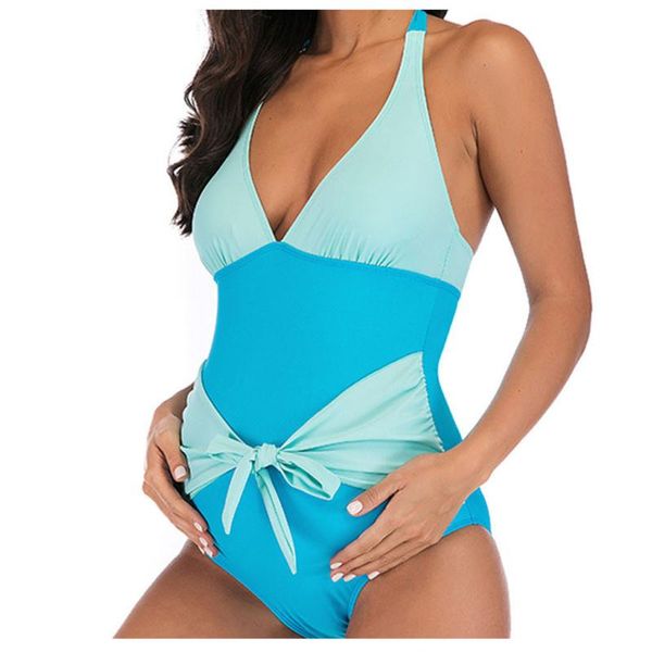 

maternity women swimsuit beachwear pregnant suit tankinis solid splicing bikinis one-piece suits