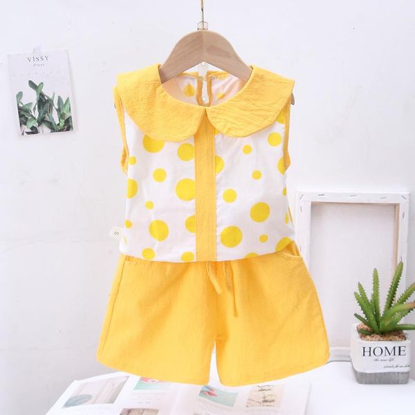 

girls clothing sets 2021 summer flower printing vest+pants fashion kids clothes casual for children, White