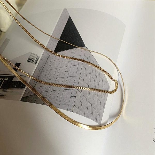 

chains double-layer necklace net red temperament light luxury clavicle chain personality simple accessories, Silver