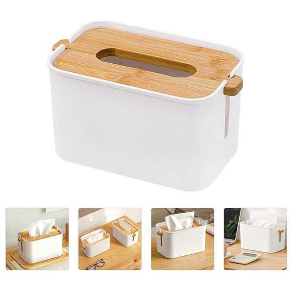 

1pc tissue box storage container household desknapkin (white) boxes & napkins