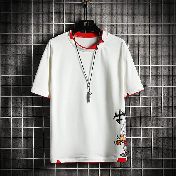 

men's t-shirts fashion short sleeves casual o neck t-shirt black white cotton 2021 summer clothes tees tshirt oversize m-5xl, White;black