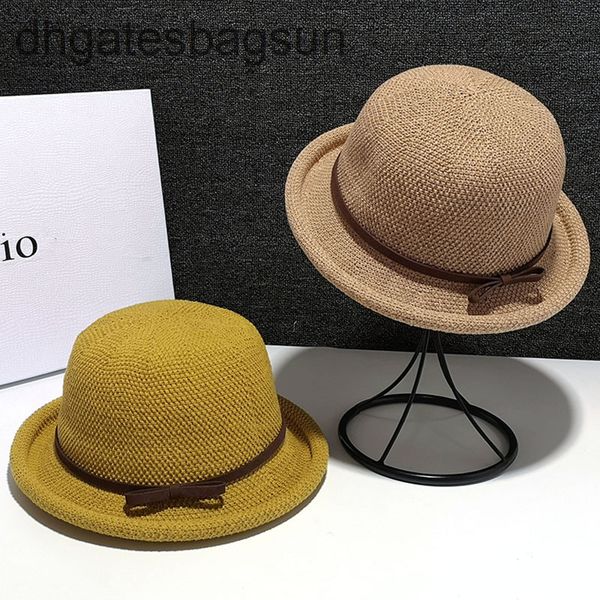 

brand cap carveswomen's hat spring summer fashion korean version seaside sun curling small bow hat women's basin fisherman's, Blue;gray