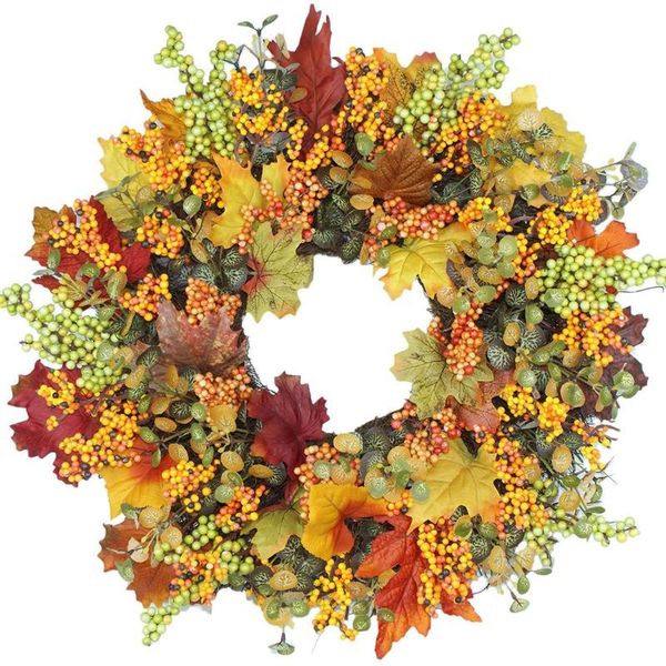 

decorative flowers & wreaths artificial fall wreath door autumn berry for front wall window wedding party home decor