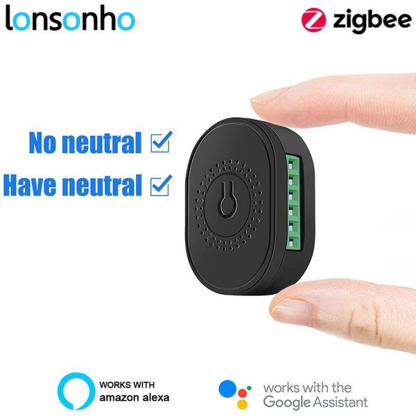 

smart home control lonsonho tuya zigbee switch relay module 16a compatible with neutral or no wire 2 way alexa google