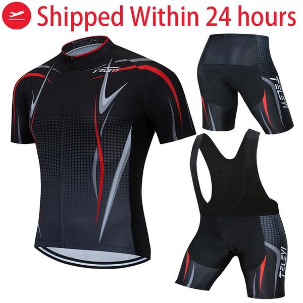 

racing sets 2021 jersey cycling clothing quick dry mens bicycle summer team jerseys 5d gel bike shorts set, Black;blue