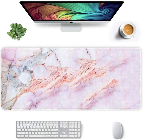 

mouse pads & wrist rests pad gamer hd large xxl mousepads mat pink marbling office natural rubber soft anti-slip desktop