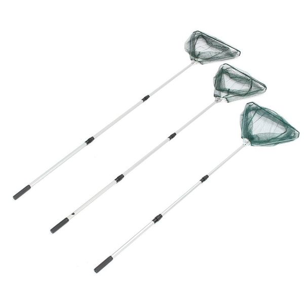 

foldable lightweight fishing landing net micro mesh extending fish pole folding handle 3 sections 1.7/1.9/2.1m accessories
