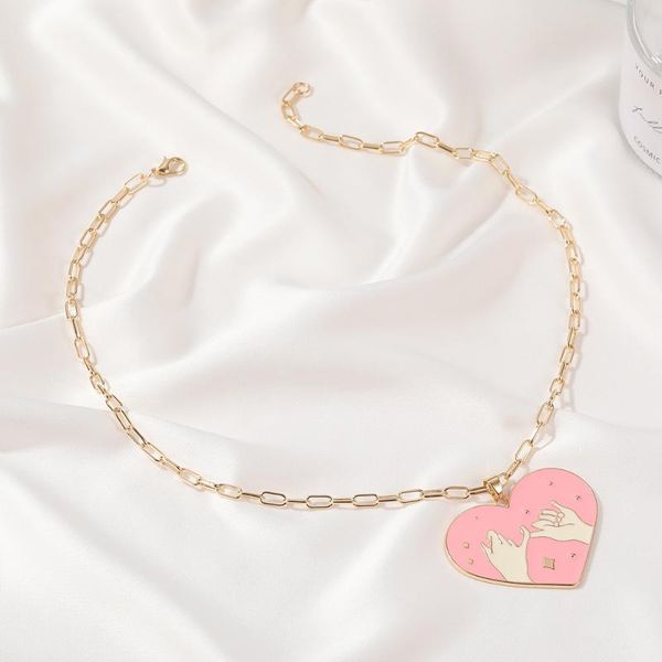 

pendant necklaces cute love couple necklace heart bff good friends friendship party jewelry gift, Silver