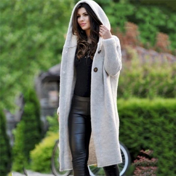 

womens winter fashion casual loose sweater female autumn cardigans single breasted plus size hooded coats, White;black