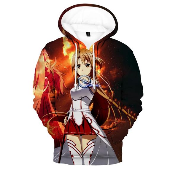 

men's hoodies & sweatshirts animation sword art online 3d print boys/girls/kids spring autumn cartoon, Black