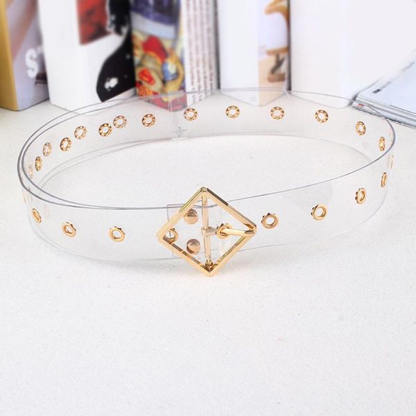 

belts fashion transparent waist belt gold silver square metal pin buckle 102cm adjustable resin women jeans dress decor waistband, Black;brown