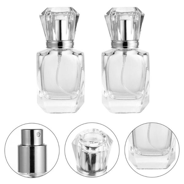 

2pcs 30ml perfume atomizer glass refillable containers spray bottle storage bottles & jars