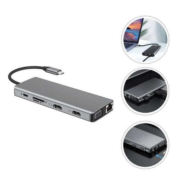 

hubs 12 in 1 type-c usb 3.0 hub adapter multiple expander 2.0 for computer