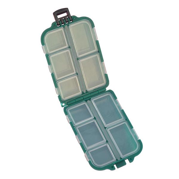 

fishing accessories tackle storage box 1 piece green plastic 10 compartment removable assortment case