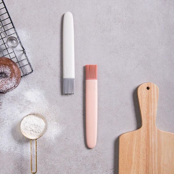 

tools & accessories 1 pcs barbecue oil brush removable food grade silicone kitchen cooking utensils