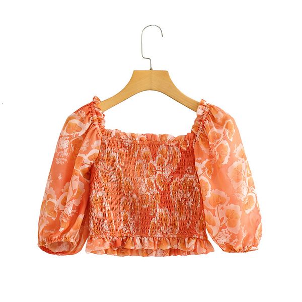 

t shirt 2021 spring women's floral print one neck slim fit jacket, White