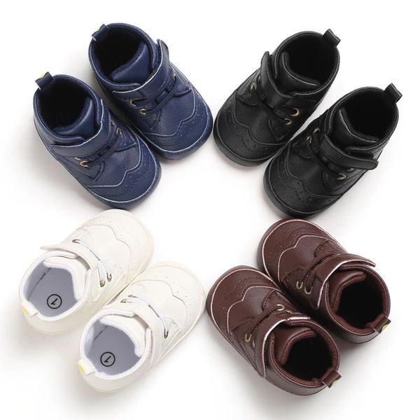 

first walkers toddler baby shoes born boys girls pu leather sneaker soft sole non-slip footwear infant