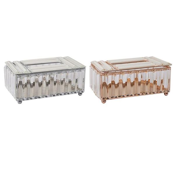 

tissue boxes & napkins 2x box crystal glass luxury container deskstorage decoration paper towel case napkin tray silver gold